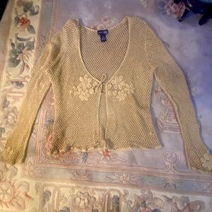 Y2K 90s crochet knit cardigan L / XL